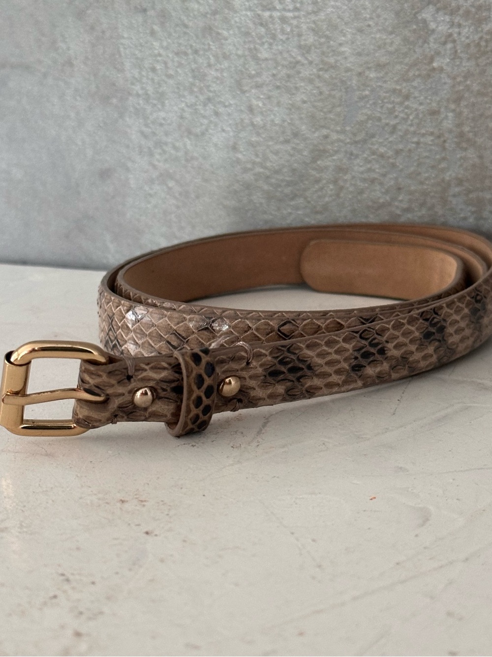 ANN TAYLOR SNAKESKIN EMBOSSED LEATHER BELT SMALL
